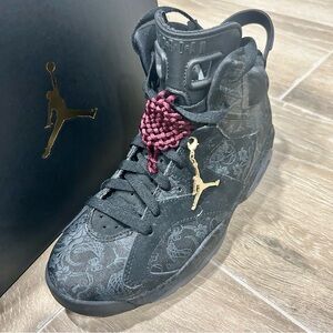 Jordan Women's Shoes Nike 6 Retro Singles Day Triple Black DB9818-001 Size 7.5